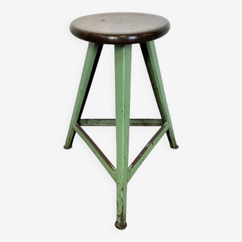 Tabouret d'Atelier Industriel Vert, 1960s