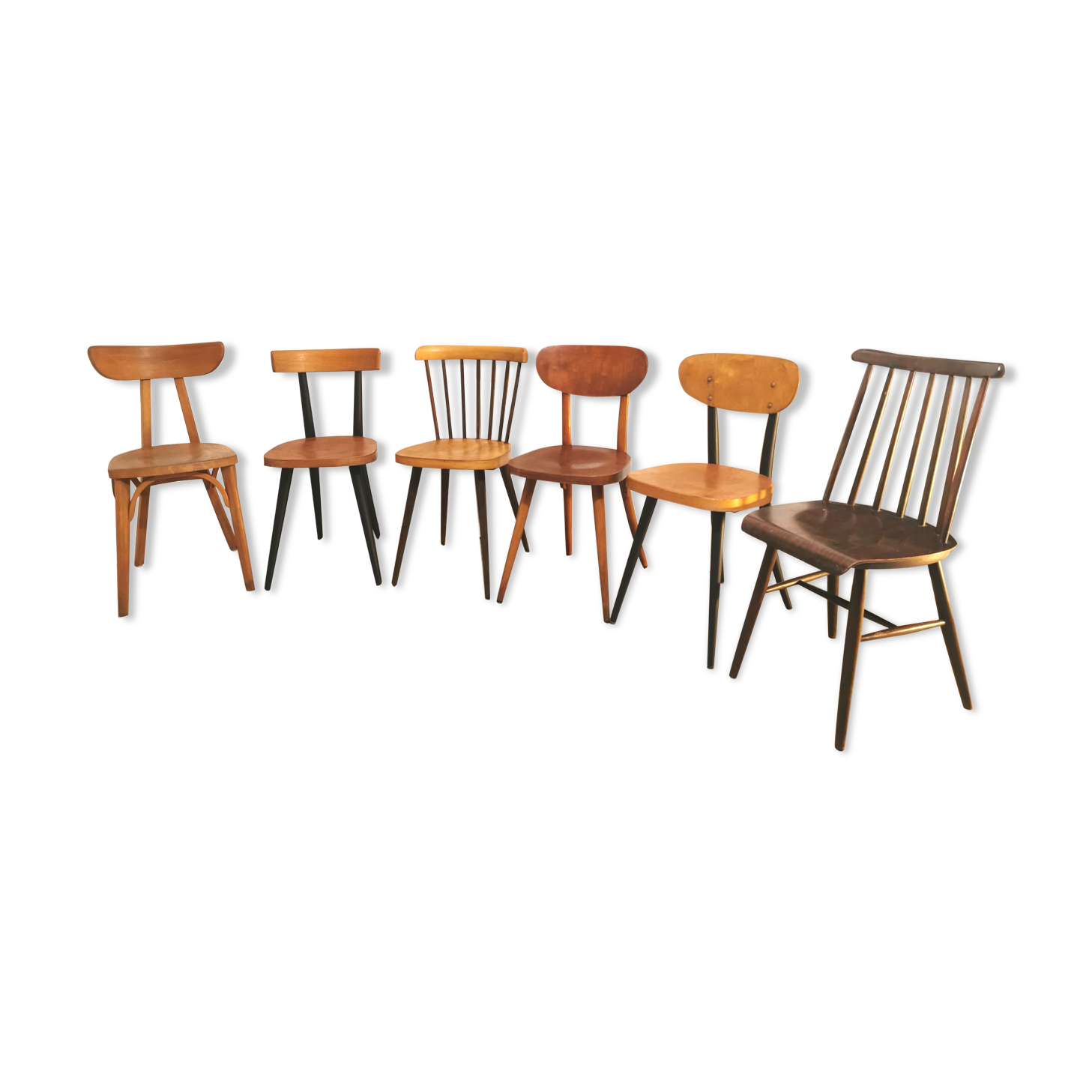 Series of 6 chairs bistro Baumann and Luterma