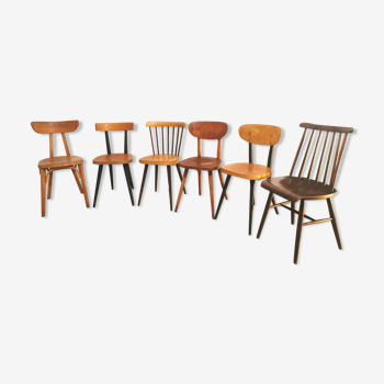 Series of 6 chairs bistro Baumann and Luterma