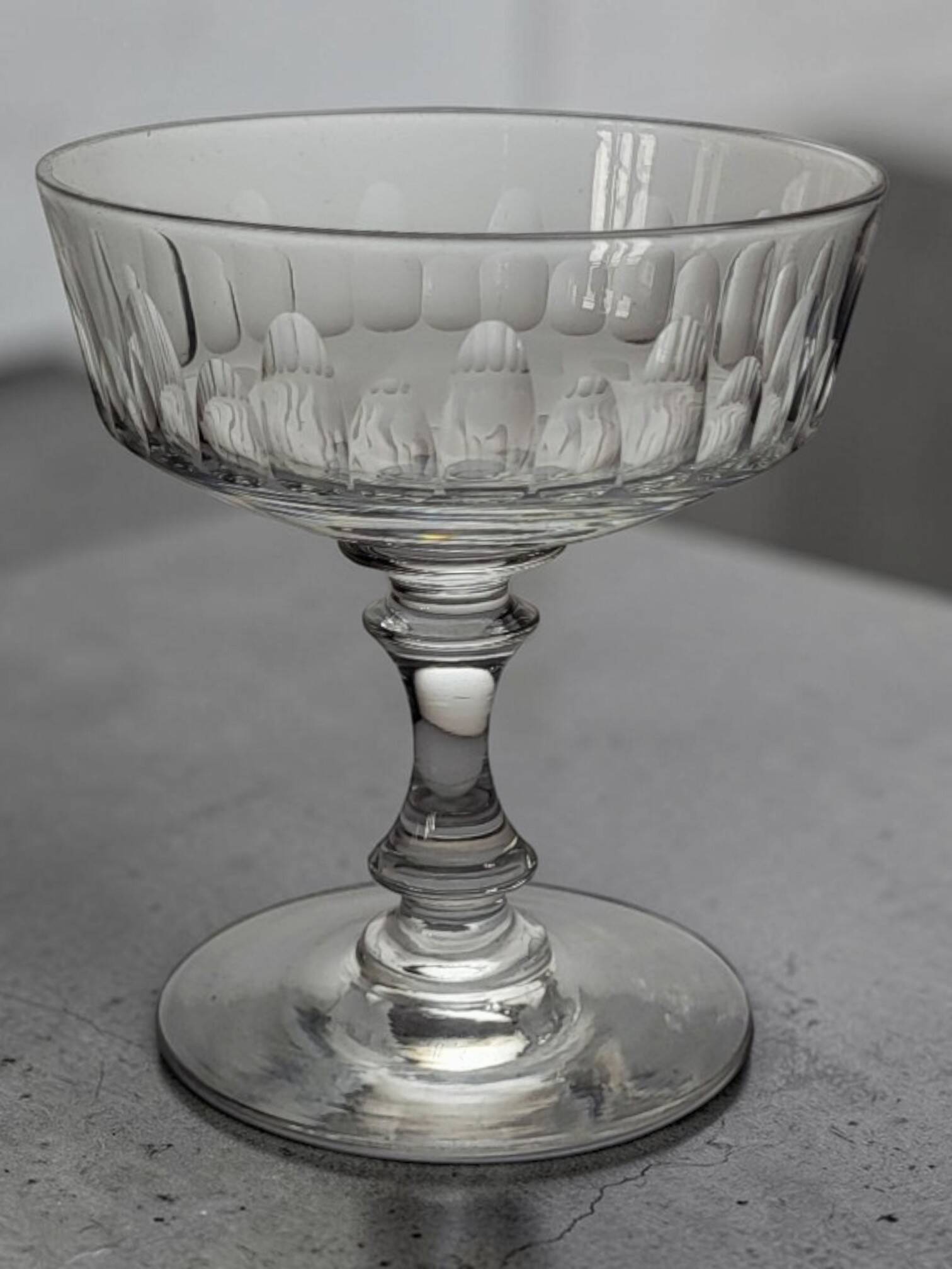 7 coupes à champagne en cristal 1950's