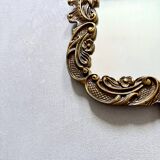 Rectangular vintage wall mirror with bronze frame, bronze mirror