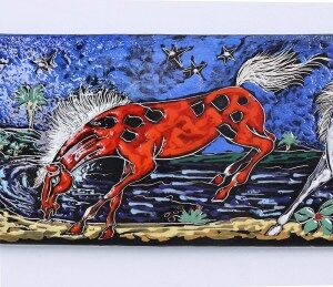Vintage Libertas ceramic wall plaque, San Marino 1950s