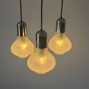 Cascade lamp with 3 glass and chrome shades by WILA, 1960s, Germany