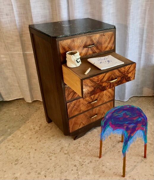 Commode écritoire art déco palissandre