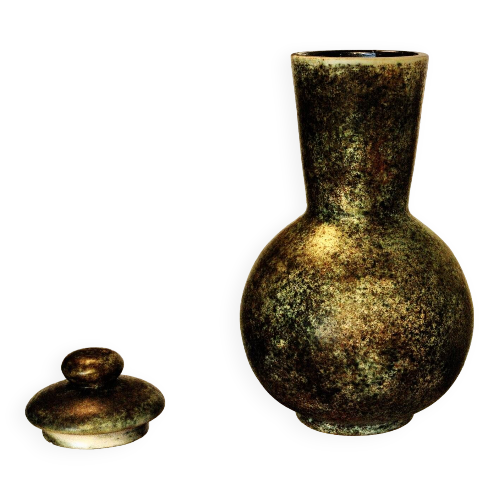 Vintage ceramic covered vase 1950