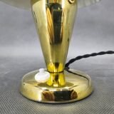 Bauhaus Brass Adjustable Table Lamp, 1930s Czechoslovakia