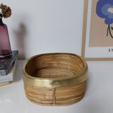 Rattan and brass basket 1970