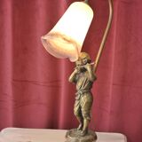 Lampe en bronze "Farbel" avec joueur de flute