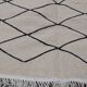 Handmade moroccan beige and black wool rug 192x118cm
