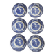 Série 6 assiettes Petrus Regout Maastricht décor blanc bleu