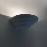 Pair of Art Deco style wall lights in white lacquered metal. 1980s