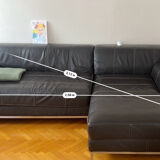 Black leather corner sofa – IKEA KRAMFORS – timeless design