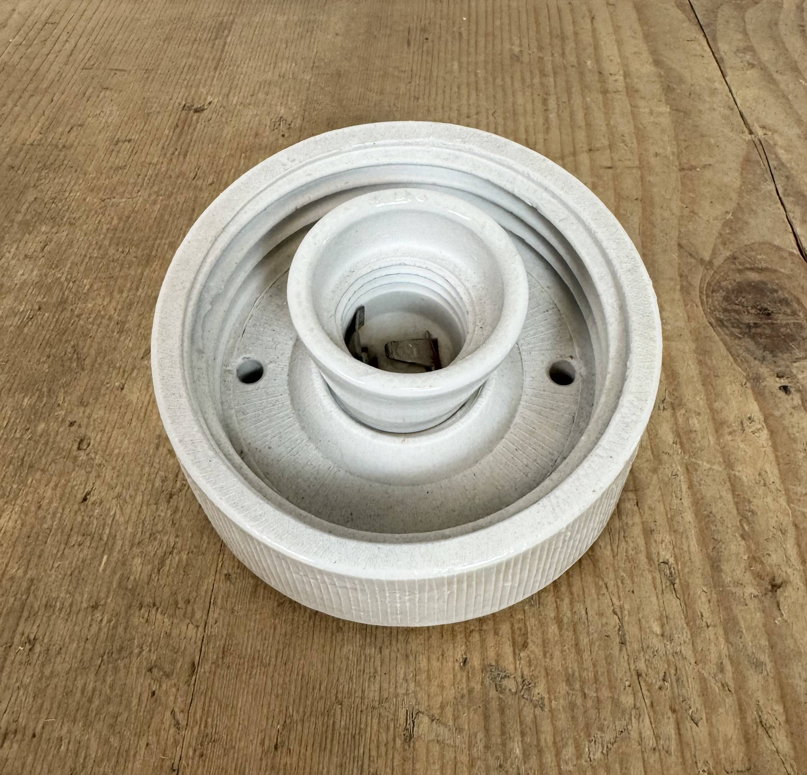 Vintage White Porcelain Wall Light, 1970s
