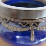 Cache pot bleu cobalt