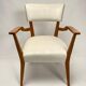 Paire de fauteuils organiques en velours et bois dans le style de Gio Ponti, années 50