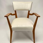 Set of Mid-Century Organic Armchairs in Velvet and Wood in the style of Gio Ponti Style, 1950s