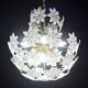 Fantastic Sputnik white Murano glass flowers chandelier, 1980s