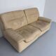 Old 2-seater beige leather sofa designed by Carl Larsson De Sede, vintage 80s