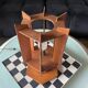 Lampe moderniste en bois - création d’ébénisterie artisanale 70’s
