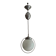 Suspension drop globe opaline white and metal structure