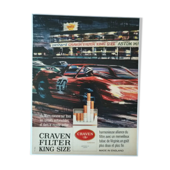 Publicité papier couleur cigarette Craven issue revue d'époque