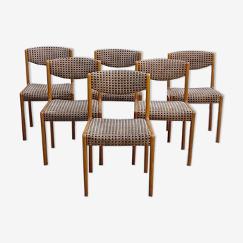 Set of 6 Velvet Chairs Self vintage 1980