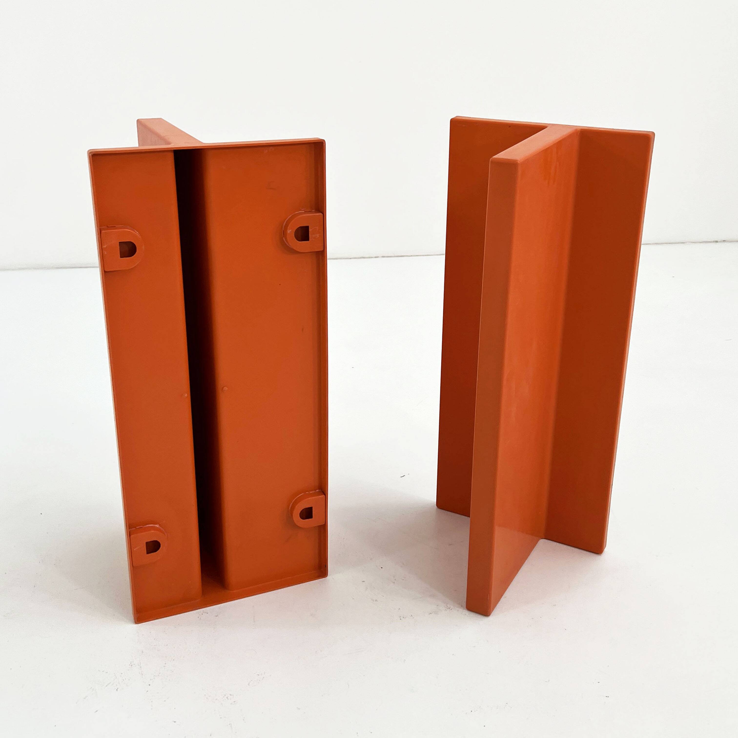 Paire d'étagères oranges par Marcello Siard pour Kartell, 1970