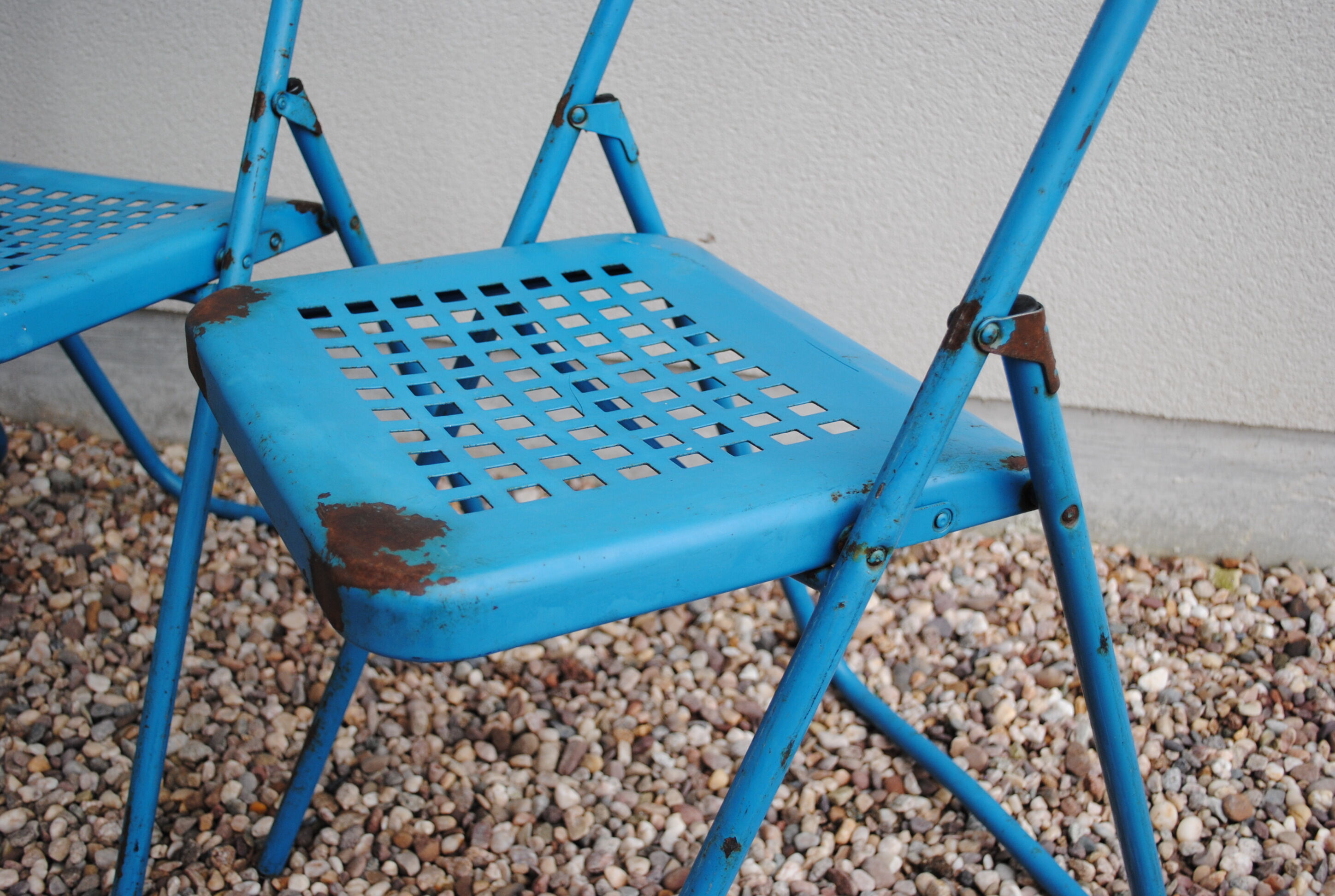 Lot of 5 Souvignet 1960 metal folding chairs