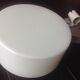 Round ceiling lamp in white opaline / vintage 60s-70s