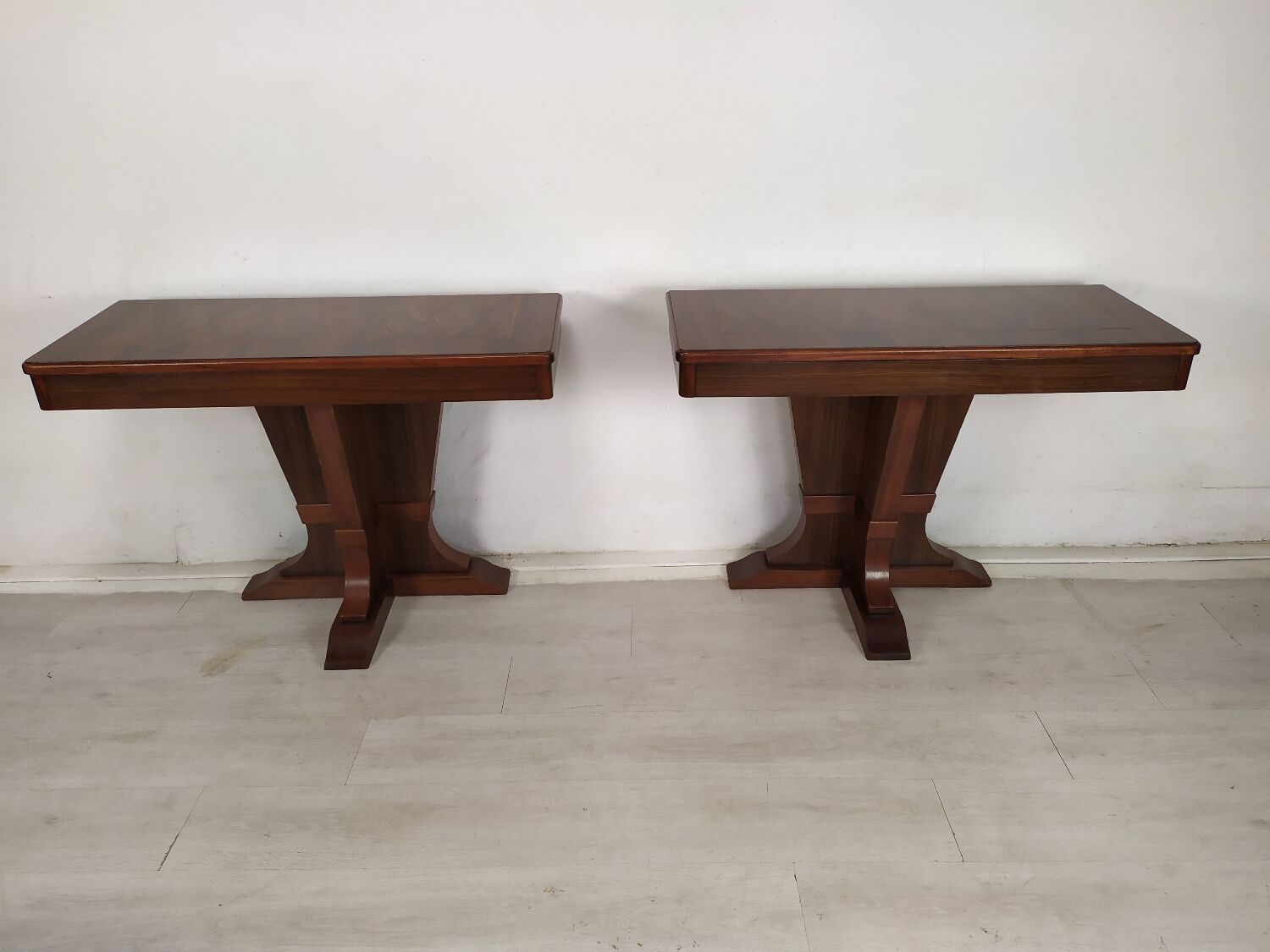 Pair of art deco consoles