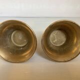 Pair of bronze candlesticks with tulip base