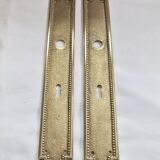 Pair of Louis XVI style beaded bronze door handles