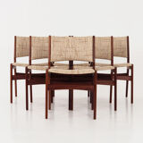 Six chairs by Henning Kjaernulf design, 70s design