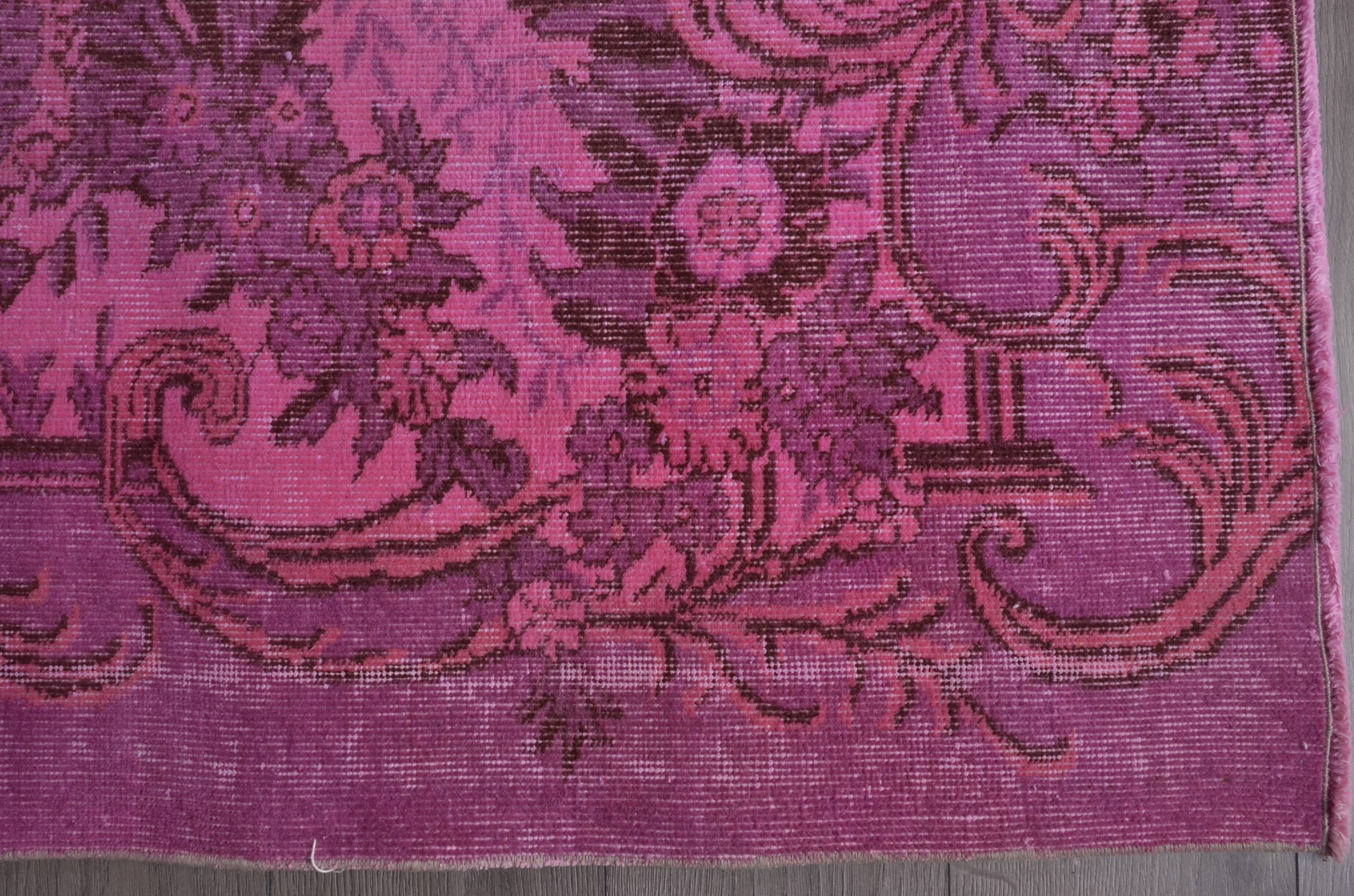 Pink Handknotted Floral Rug sku2356