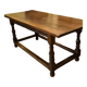 Table ancienne en bois naturel, style Louis XIII
