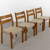 Chaises de Salle à Manger Mid-Century en Teck par EMC, Danemark, années 60, Set de 4