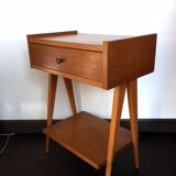 Bedside feet compass blond beech around 1950 vintage