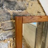 Rectangular solid pine mirror, brutalist style, circa 1980-90s