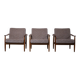 Set of 3 Scandinavian armchairs by Carl Straub - Vintage 1950s 1960s