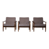 Série de 3 fauteuil scandinave par Carl Straub - Vintage 1950 1960
