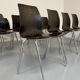 Set of 32 wooden and chrome chairs, Pagholz design from the 80s, vintage Pagwood.