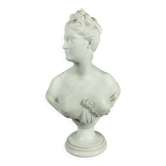 White Marble Sculpture Bust of Diana After Houdon (1741-1828) 19th Century