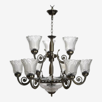 Antique design black antique color chandelier jhoomer ceiling light (12 light)