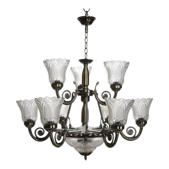 Antique design black antique color chandelier jhoomer ceiling light (12 light)