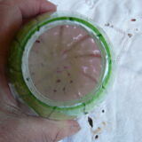 green and pink blown glass vase