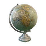 Globe G Thomas in aluminum world map 1950