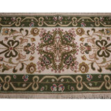 Tapis needlepoint traditionnel portugais zone de laine tapis beige vert65x135cm