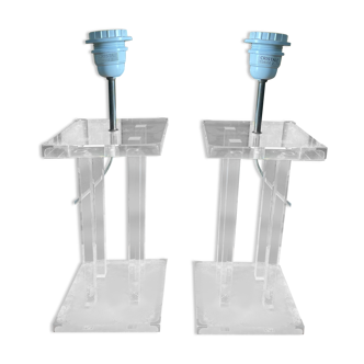 Pair of plexigas lamp legs David Lange