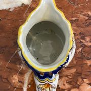 Small antique jug in faience from Les Sables d'Olonne, hand-painted.