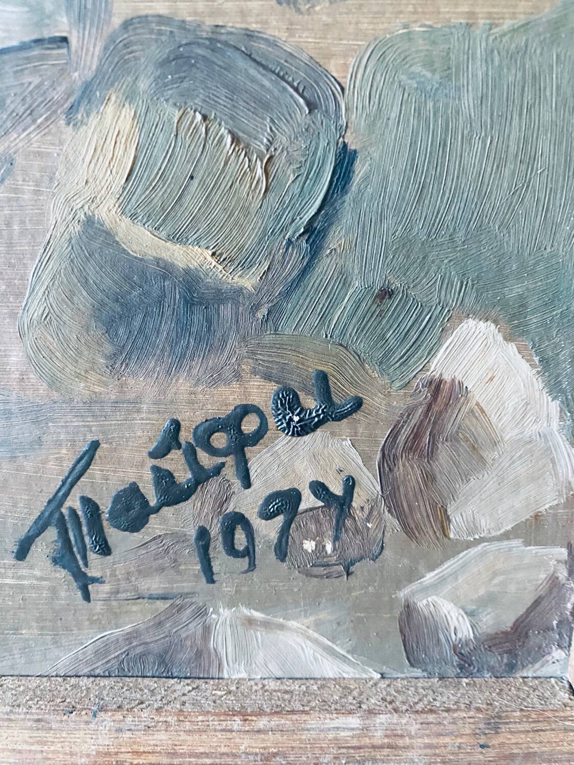 Orientalist painting on cardboard